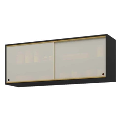 Armário de Cozinha Multimóveis Veneza GB 120 cm 2 Portas Vidro FG3683 Preto