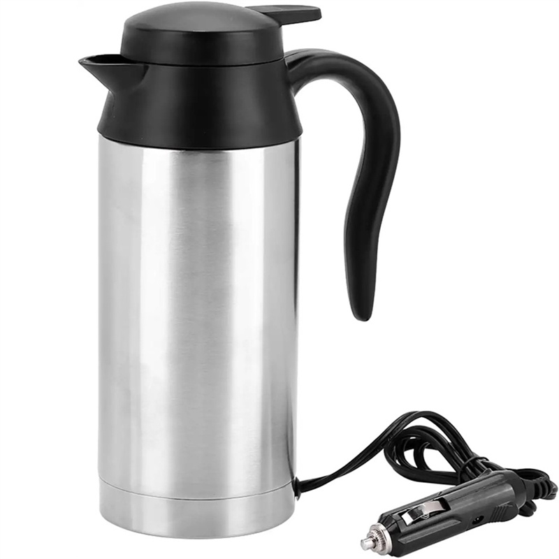 Chaleira De 750ml De 12/24V Aquecedor Elétrico De Chávena De Aço Inoxidável De Água Para Chá Café Carro De Viagem