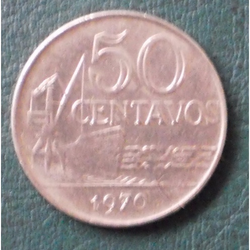 Moeda 50 Centavos 1970 Brasil