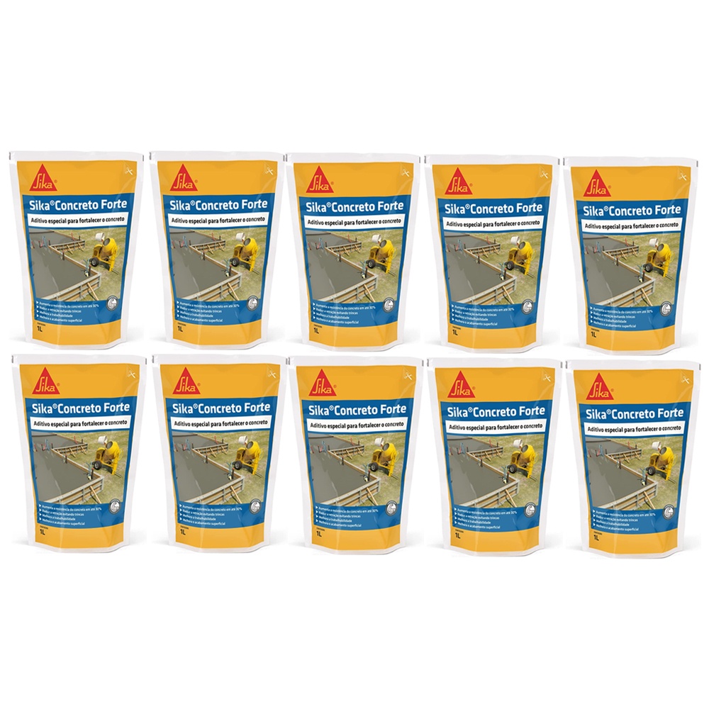 Concreto Forte 1 Litro Sika Aditivo Plastificante 10 Unidades em Oferta na Shopee
