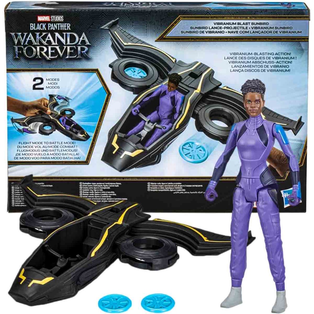 Pantera Negra Boneco Shuri + Nave com Lançador - Wakanda Forever - Hasbro F3349