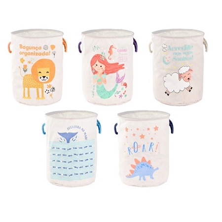 Cesto De Lavanderia/Organização Infantil Dobrável- 100% Poliéster - 40x50cm - Ces0006 -