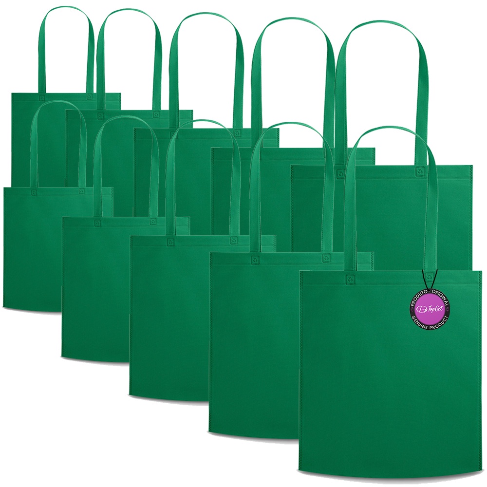 Kit 10x Sacolas Ecobag em TNT Premium 37x41cm Termo Selado Malta TopGet