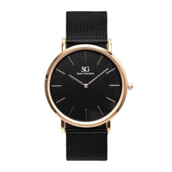 Relógio Masculino e Feminino Preto Saint Germain Houston Rosé Gold 40mm