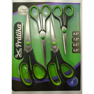 kit 4 Tesouras Multiuso metal leve Cozinha Costura profisional costureira cabeleireiro Excelente