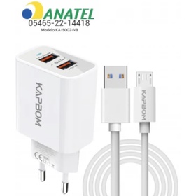Carregador V8 TURBO 5.1 Galaxy J2 Prime J4 J5 Prime J6 J7 Prime J8 A01 Core A02 Core A03 A10S Carregador Micro USB Turbo ORIGINAL