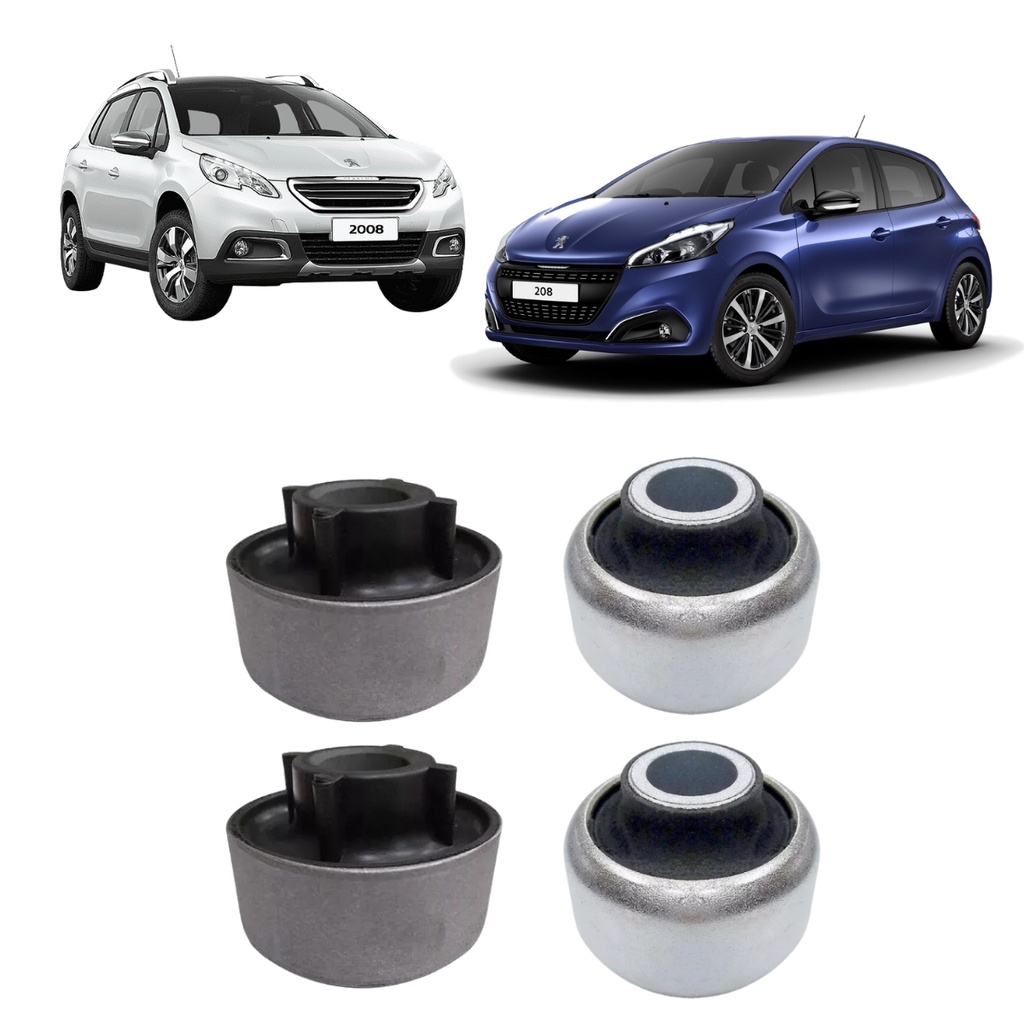 Kit 4 Bucha Bandeja Balança Dianteira Peugeot 208 2008 2012/..