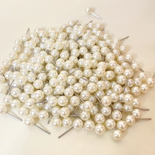 20 / 40 / 60 / 100 Pares Brincos de Pérolas Lembrancinha Mimo Para Cliente 8mm Com Tarrachas De Silicone