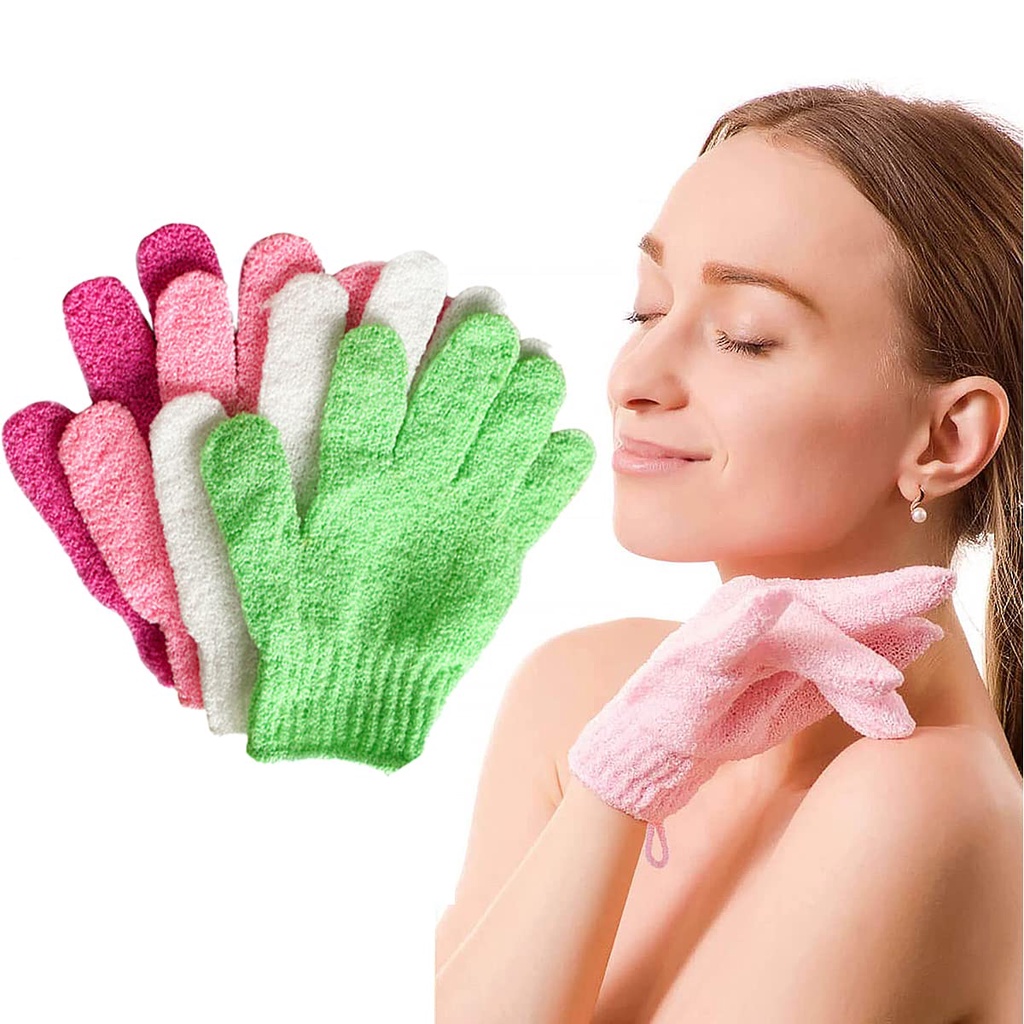 Par de Luvas esfoliante corporal para banho E Massagem Bucha Esponja Limpeza de Pele e Peeling