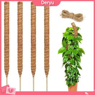 [deryu] Pólo De Musgo Com Corda De Cânhamo De 2m Não-Deformado Resistente Fácil De Instalar Estaca De Apoio À Planta Absorvente De Bricolagem Interior E Exterior