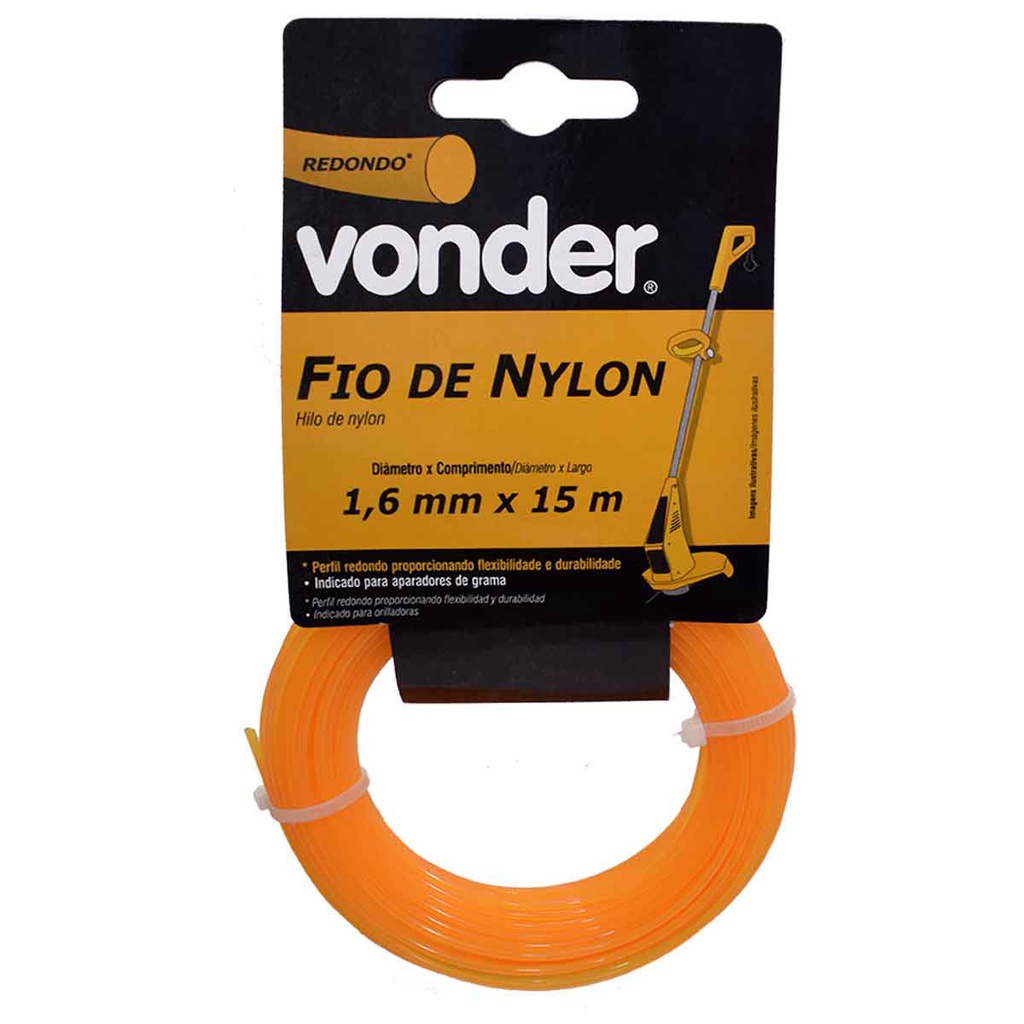 FIO DE NYLON 1,6MMX15M REDONDO VONDER