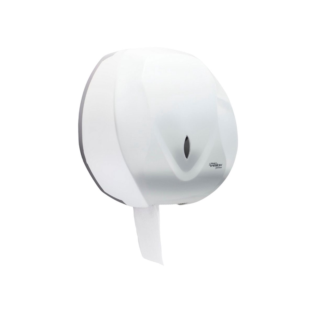 Dispenser Suporte Para Papel Higiênico Rolão Velox Preto e Branco de Parede Para Banheiros Lavabos