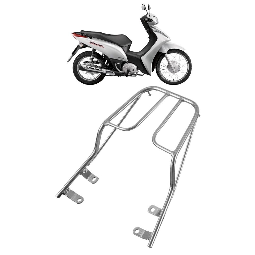 Detalhes do Bagageiro Biz 125 2006 a 2010 Cromado Pro Tork  BA-86HC