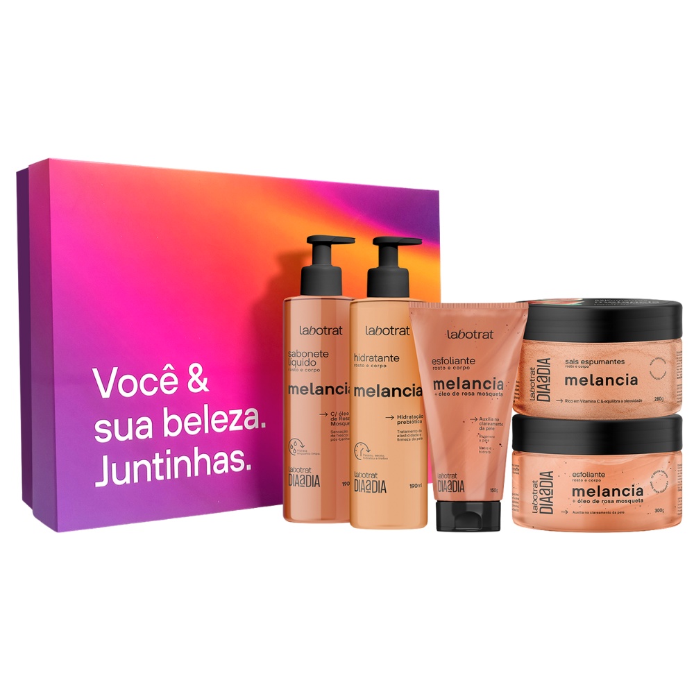 Kit Cuidado Rosto E Corpo Hidrata Esfolia Melancia Labotrat - Beauty