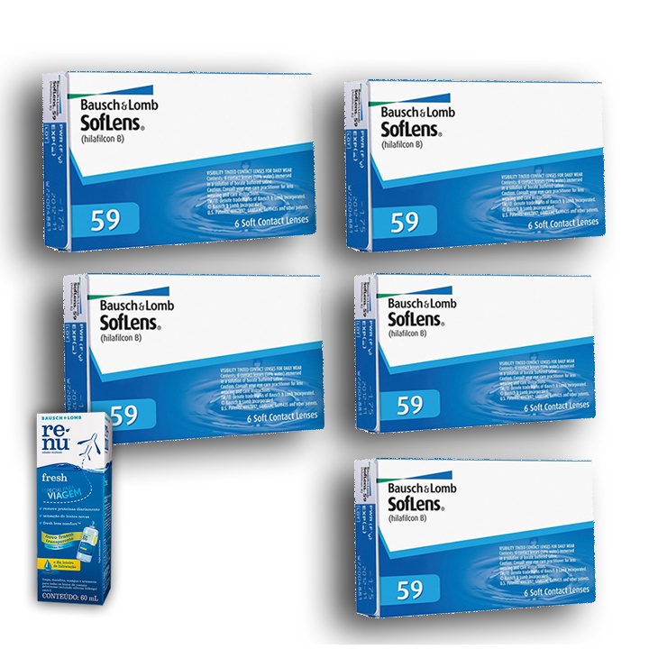 Lente De Contato Soflens 59 Incolor Bausch - 05 Caixas em Oferta na Shopee