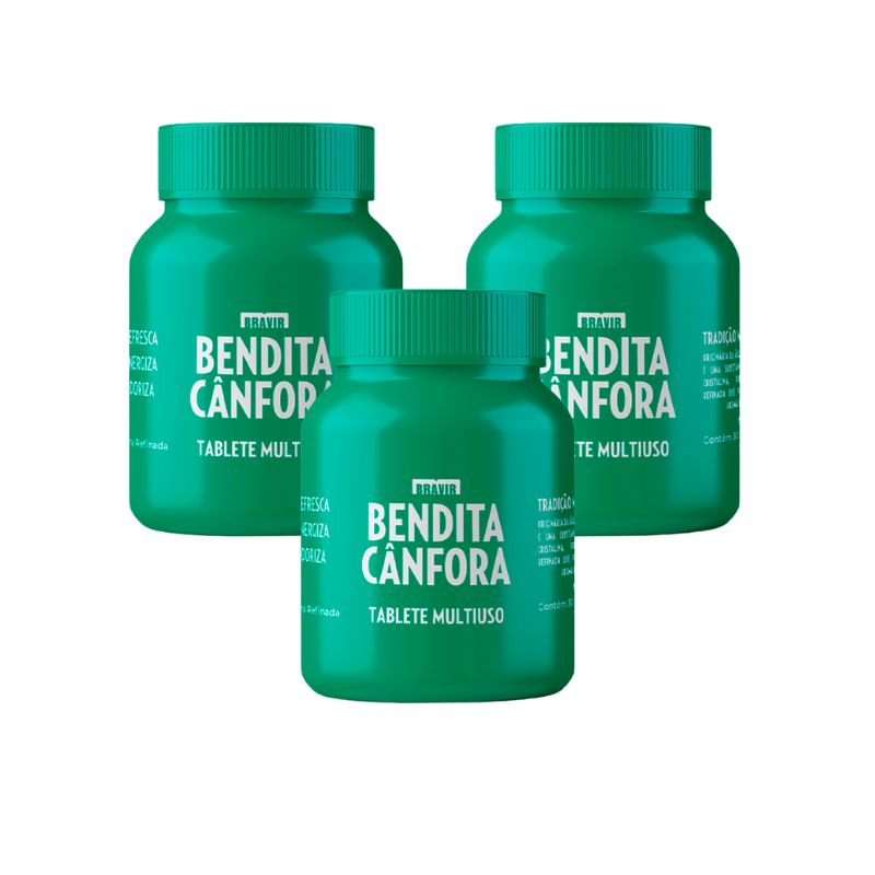 Kit c/ 3 Bendita Cânfora Pote com 30 unidades