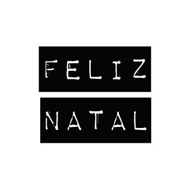 Carimbo Artesanal Feliz Natal Preto e Branco - M - 6,0 x5,1cm - Cod.RI-042 - Rizzo Confeitaria