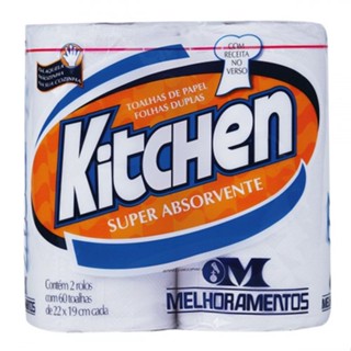 Papel Toalha Branco Kitchen com 2 Unidades