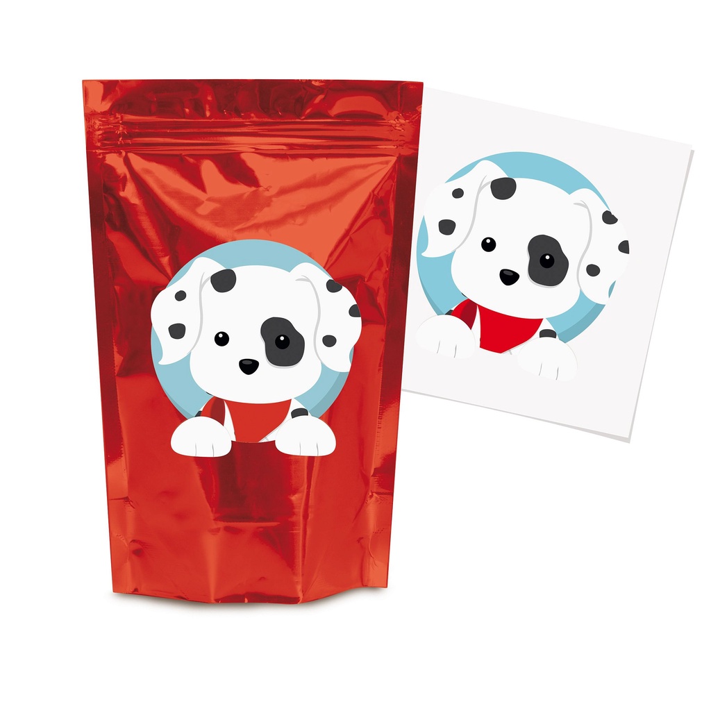 Kit Lembrancinha Saquinho Zip com Transfer p Lembrancinha Festa Cachorrinhos - 8 unidades - Cromus - Rizzo Festas - Stationery