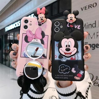 Capa de celular Capinha Para Moto G10 G20 G30 G22 G52 G42 G32 G31 G60 G53 G50 G51 G71 G73 5G G60S G14 G84 G13 G100 G200 G9 Play E7 Plus E20 E22 E32 Mickey Minnie Mouse Desenho Animado De Boneca Com Espelhada Suporte Corrente De Pulseira Capa Protetora