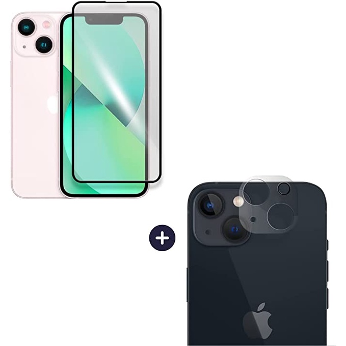 Kit Pelicula De Vidro 3D Frontal + Pelicula Camera Traseira Para Iphone 13