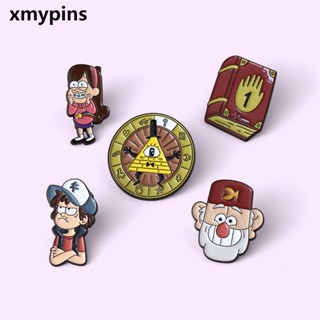 Desenho Animado Brochura Animada Gravidade Cai Livro Mágico Crachás Dipper E Mabel Esmalte Pins Mochila Acessórios