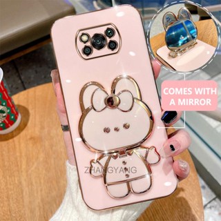 Caixa De Telefone POCO X3 NFC X3 PRO X3 Plating 3D Com 360 ° Concha Macia De silicone Rotativa E Espelho Embutido
