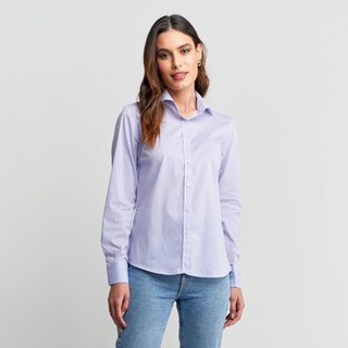 Camisa Feminina Lilás Xadrez