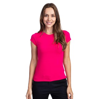 Camiseta Feminina Rosa Lisa