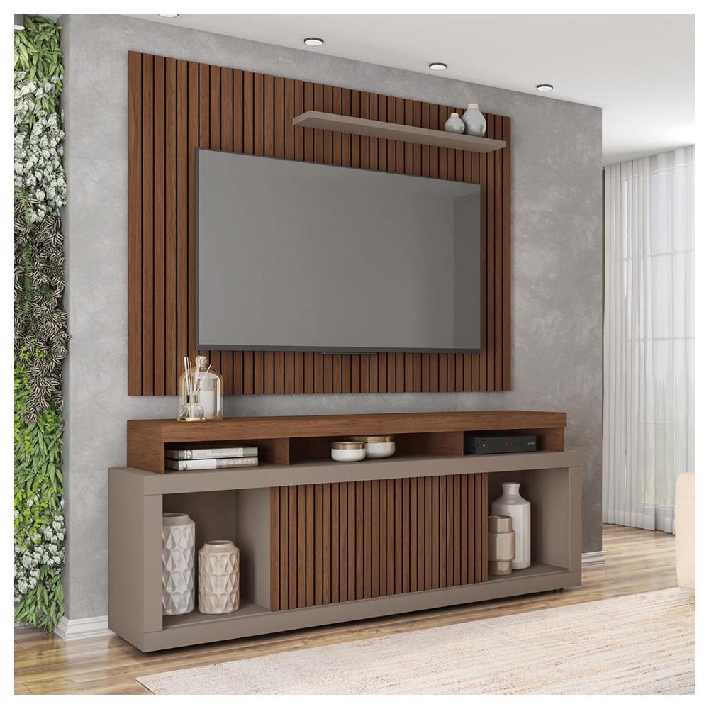 Rack E Painel Para TV até 70 Polegadas Sun Havana Marrom Caemmun em Oferta na Shopee
