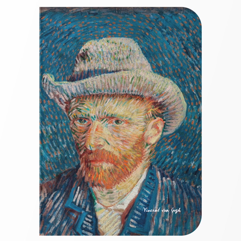 Caderno sem Pauta A5 40 Folhas Capa Flexível Papel Avena 80g - Autorretrato de Chapéu de Van Gogh