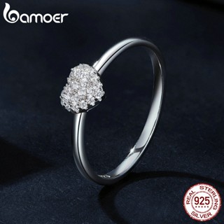 BAMOER 925 Sterling Silver VVS1 D Cor Coração Em Forma De Anel Moissanita Após Teste Instrumental 100 % Genuíno Com Certificado
