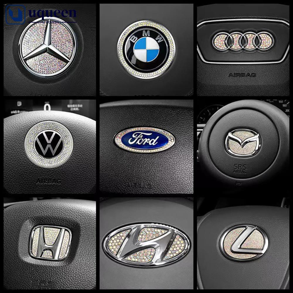 UQ 1Set Bling Diamond CarI nterior Volante Logotipo Decalque Acessórios Adesivos Emblema Metálico Adaptado Para BMW G3N1