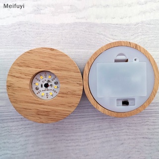 [Meifuyi] 8cm Base De Luz Redonda LED Dispaly Suporte De Mesa 3D Lâmpada Noturna Crystal Glass Resin Art Ornamentos COD em Oferta na Shopee