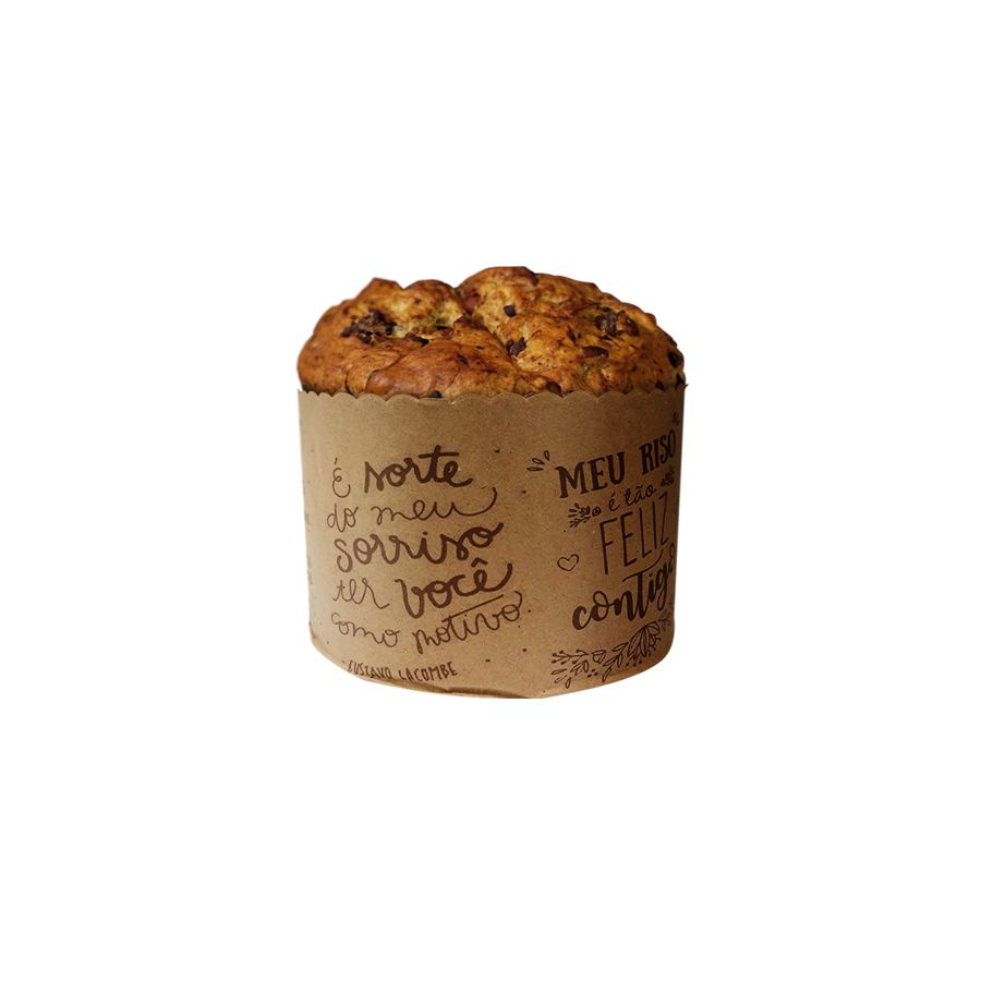 Forma Panetone 100g Frases 25un - Ad Embalagens - Home & Living
