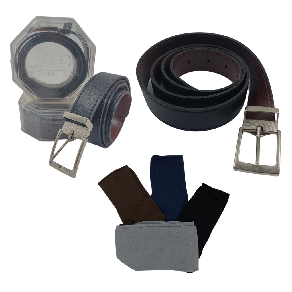 Meia Social 12 pares e 2 Cinto social Kit Presente