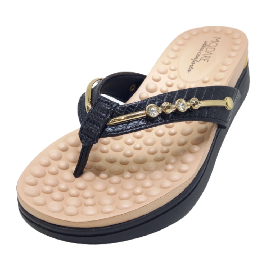 Modare Tamanco de Dedo Feminino Confortável Sandália Plataforma Ortopédico Antiderapante Chinelo Esporão Fascite Plantar
