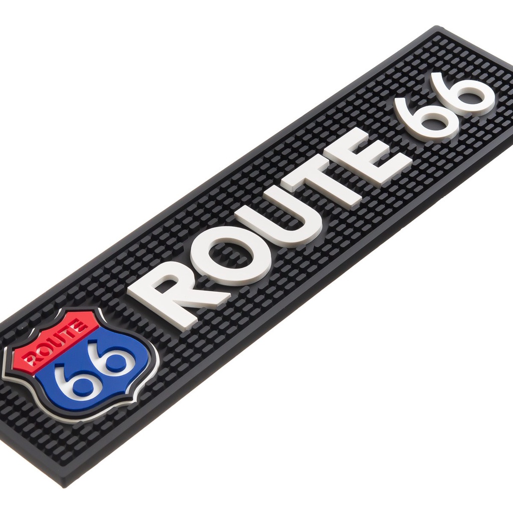 Bar Mat Rota 66  50x12 Emborrachado Porta Copos Tapete de Bar Descanso de Garrafa Copo Chopp