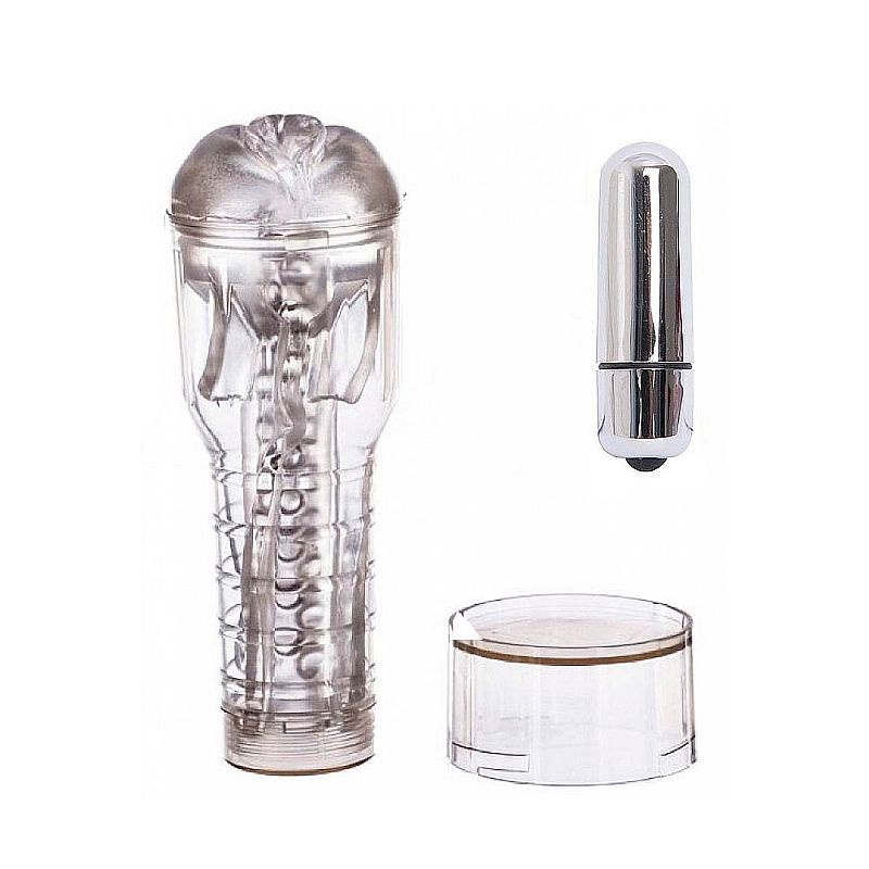 Masturbador Masculino Transparente Vagina com Vibração Sex Shop