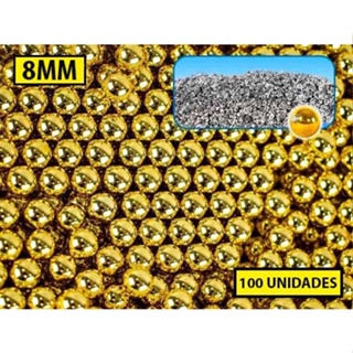 Perolas Abs 8mm dourada + 100 Rebites Sem Furo - Inteira em Oferta na Shopee