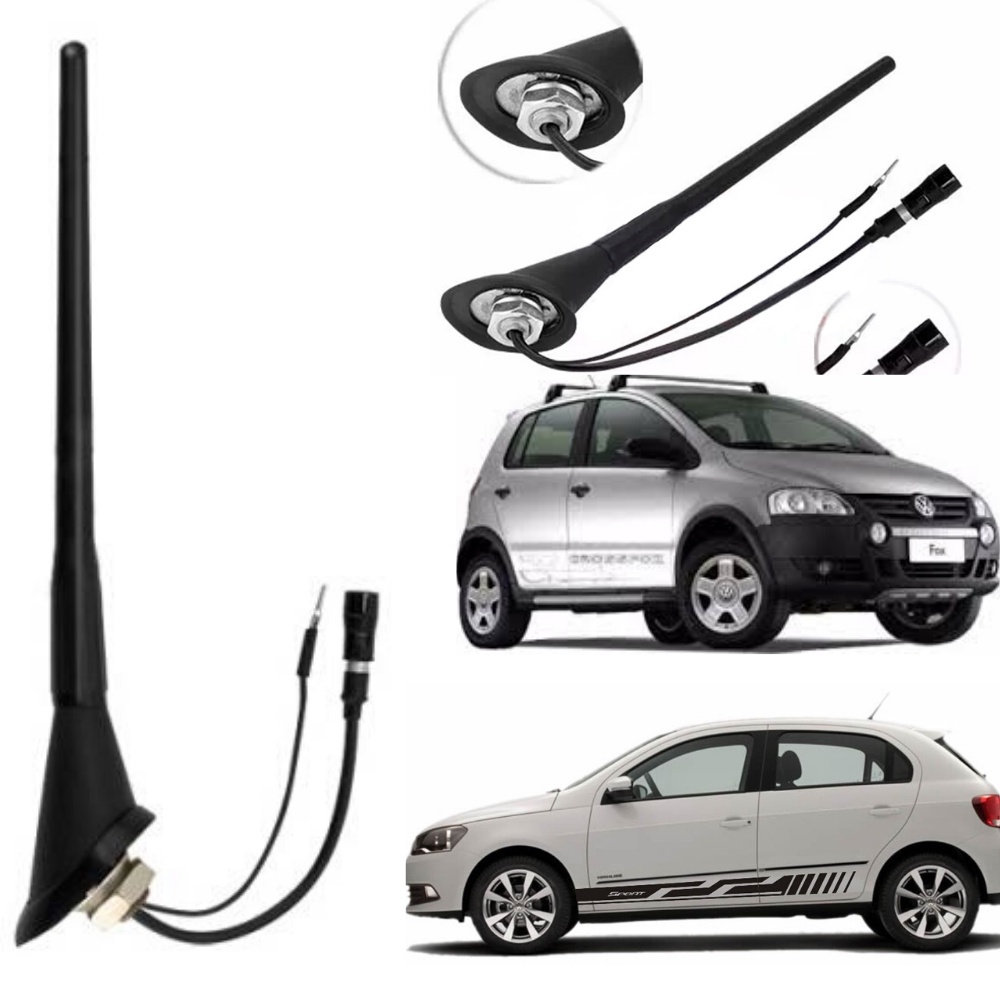 Antena Teto Amplificada Esportiva Plug Raku Vw Fox 2014