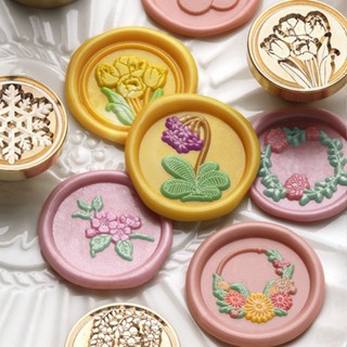 Carimbo De Cera Cabeça De Cobre , Plantas Design Flor Estilos De Lírio Selo De Embalagem Para Envelopes Decoração De Raspagem