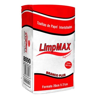 Papel Toalha Interfolhadas Limpmax Branco 20X21 1000 Folhas