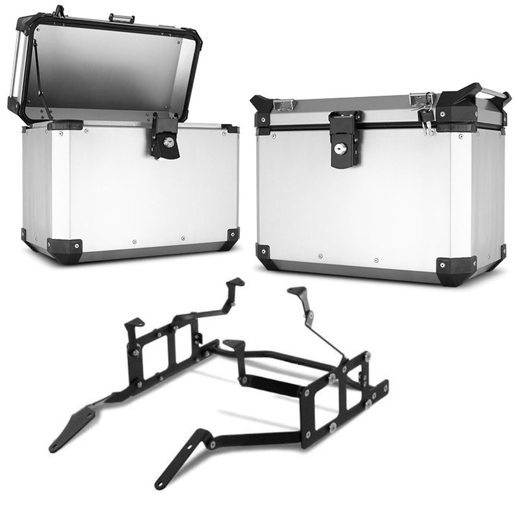 Baú Bauleto Moto Lateral Roncar (Par) + Suporte Bmw R 1200 Gs / Bmw 1200 Gs Premium 2013 a 2019