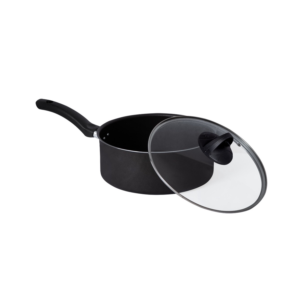 Panela Antiaderente 24 cm Avulsa Com Cabo e Tampa De Vidro