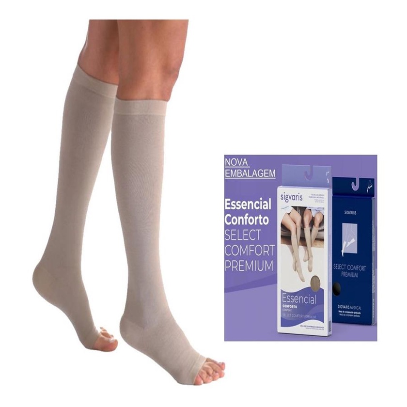 Meia 3/4 Sigvaris 20-30 Select Comfort Premium Natural