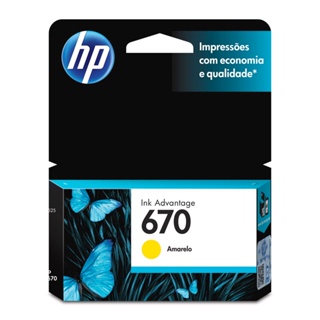Cartucho HP 670 Original CZ116AB Amarelo p/ Deskjet 4615, 4625, 5525 em Oferta na Shopee
