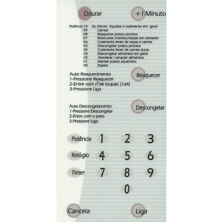 MEMBRANA MICROONDAS BRASTEMP BMP31 BRANCO COM DOURAR 21.13.008