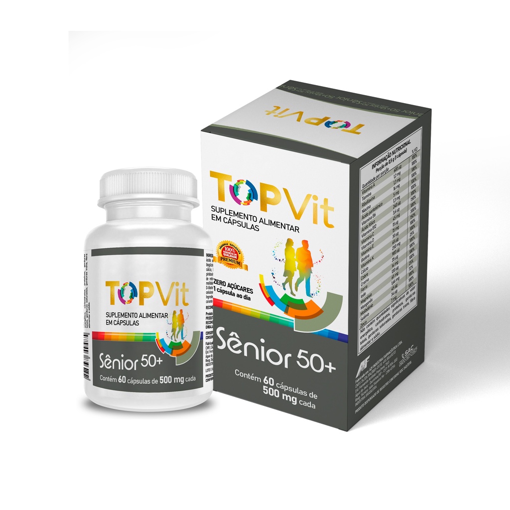 Vitaminas Para Idosos Topvit Senior 50+ Mais Disposição