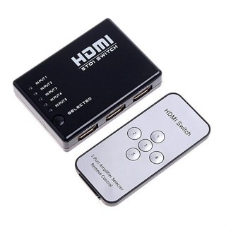 Switch Hub Hdmi 5x1 5 Entradas 1 Saída Controle Remoto 1080p